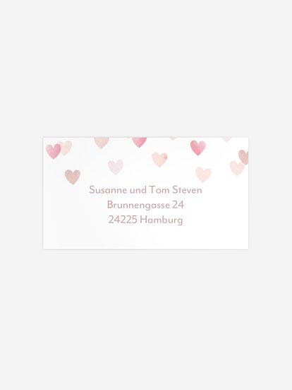 Empfängeraufkleber Geburt Unser Herz