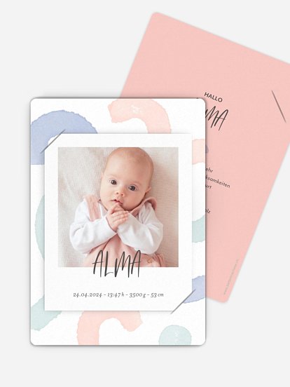 Geburtskarte Colourful Elements