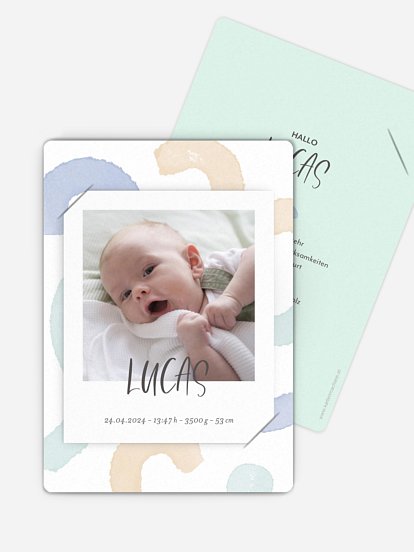 Geburtskarte Colourful Elements