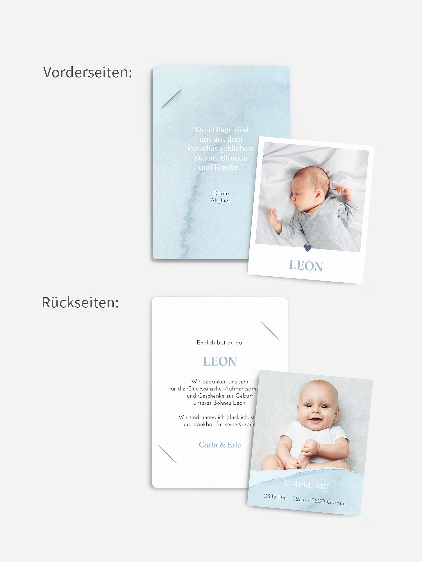 Geburtskarte Soft Colours