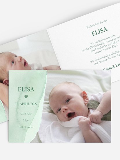 Geburtskarte Soft Colours