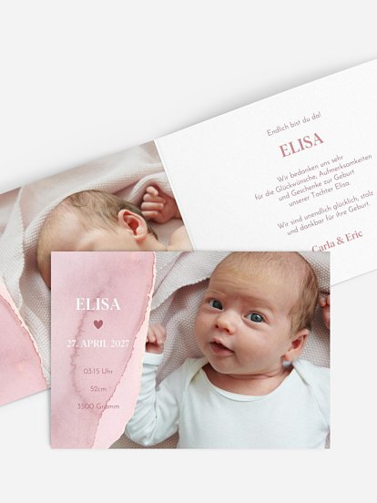 Geburtskarte Soft Colours