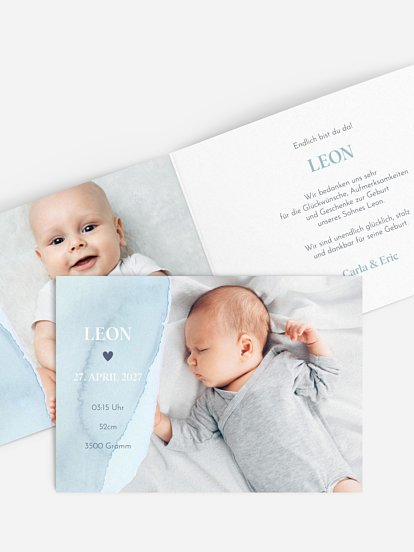 Geburtskarte Soft Colours