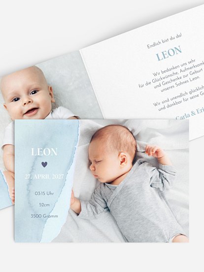 Geburtskarte Soft Colours