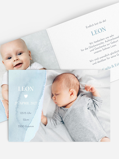 Geburtskarte Soft Colours