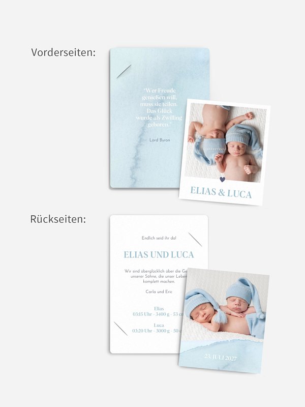 Zwillingskarte Soft Colours