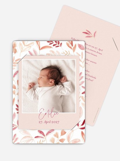 Geburtskarte Sweet Leaves