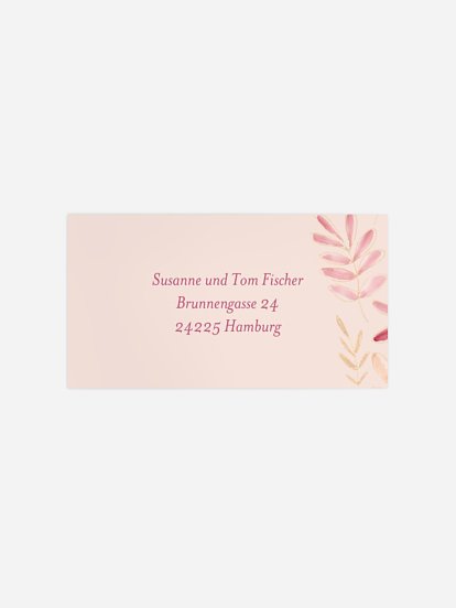 Empfängeraufkleber Geburt Sweet Leaves