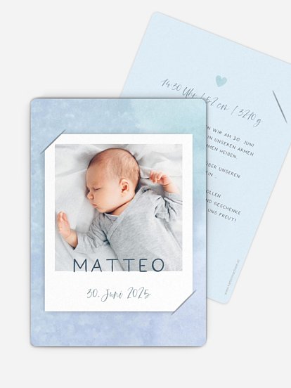 Geburtskarte Wasserfarbe