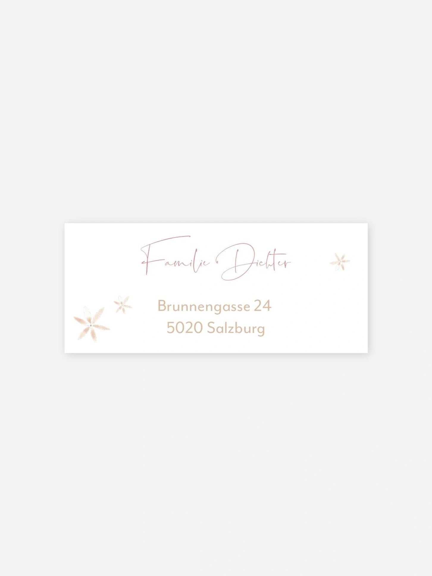 Absenderaufkleber Taufe Blumenbaby