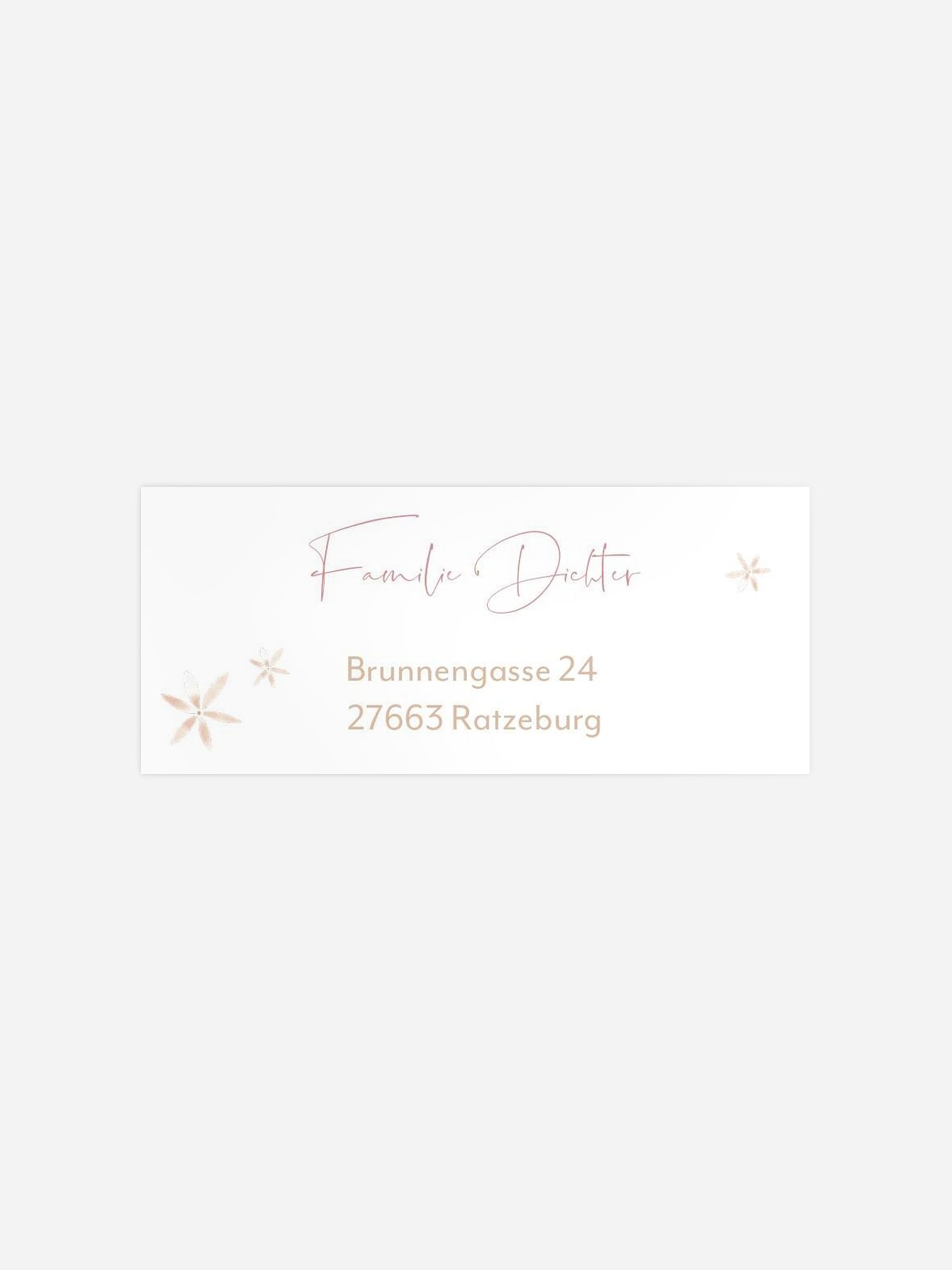 Absenderaufkleber Taufe Blumenbaby