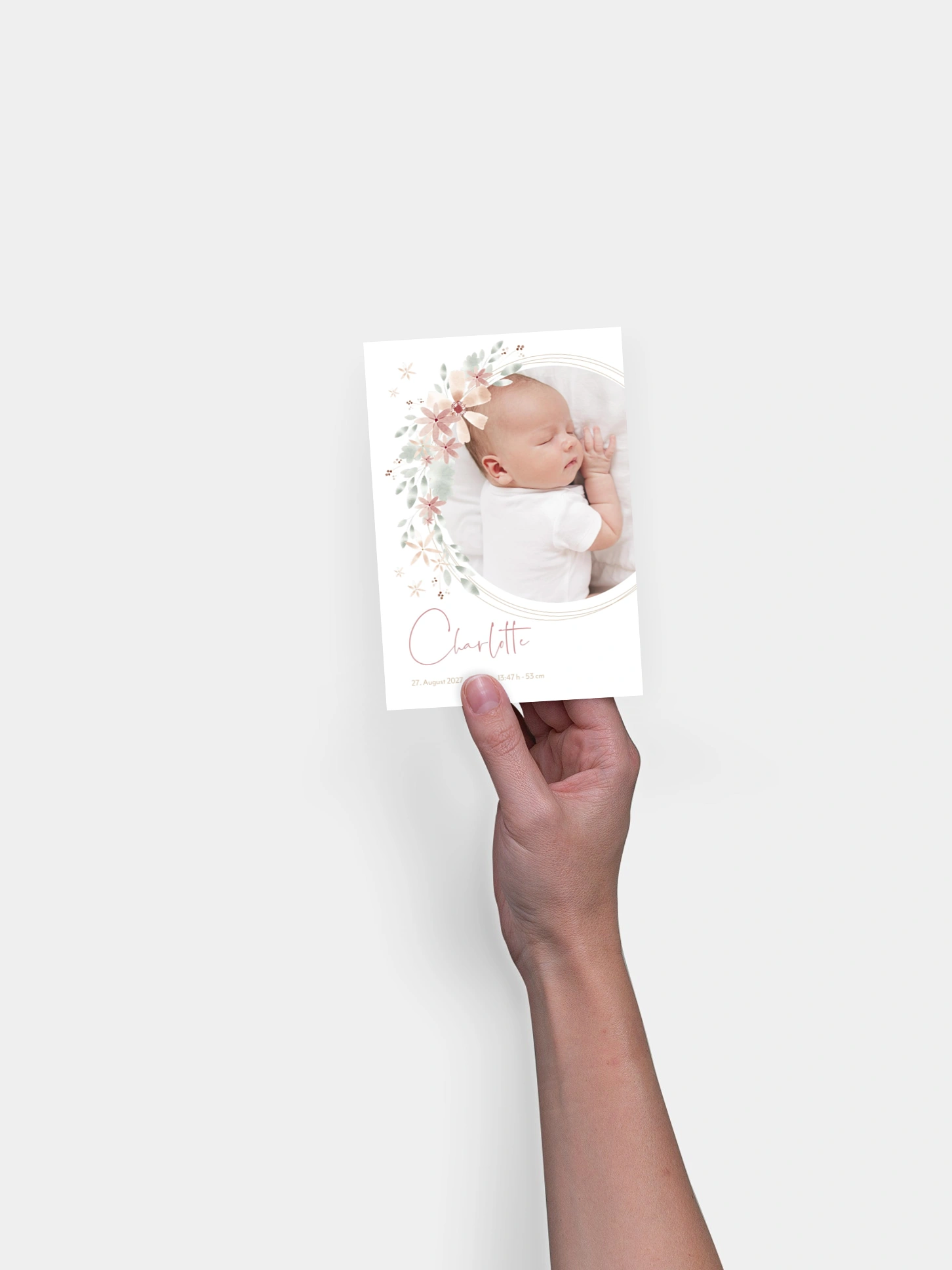 Geburtskarte Blumenbaby