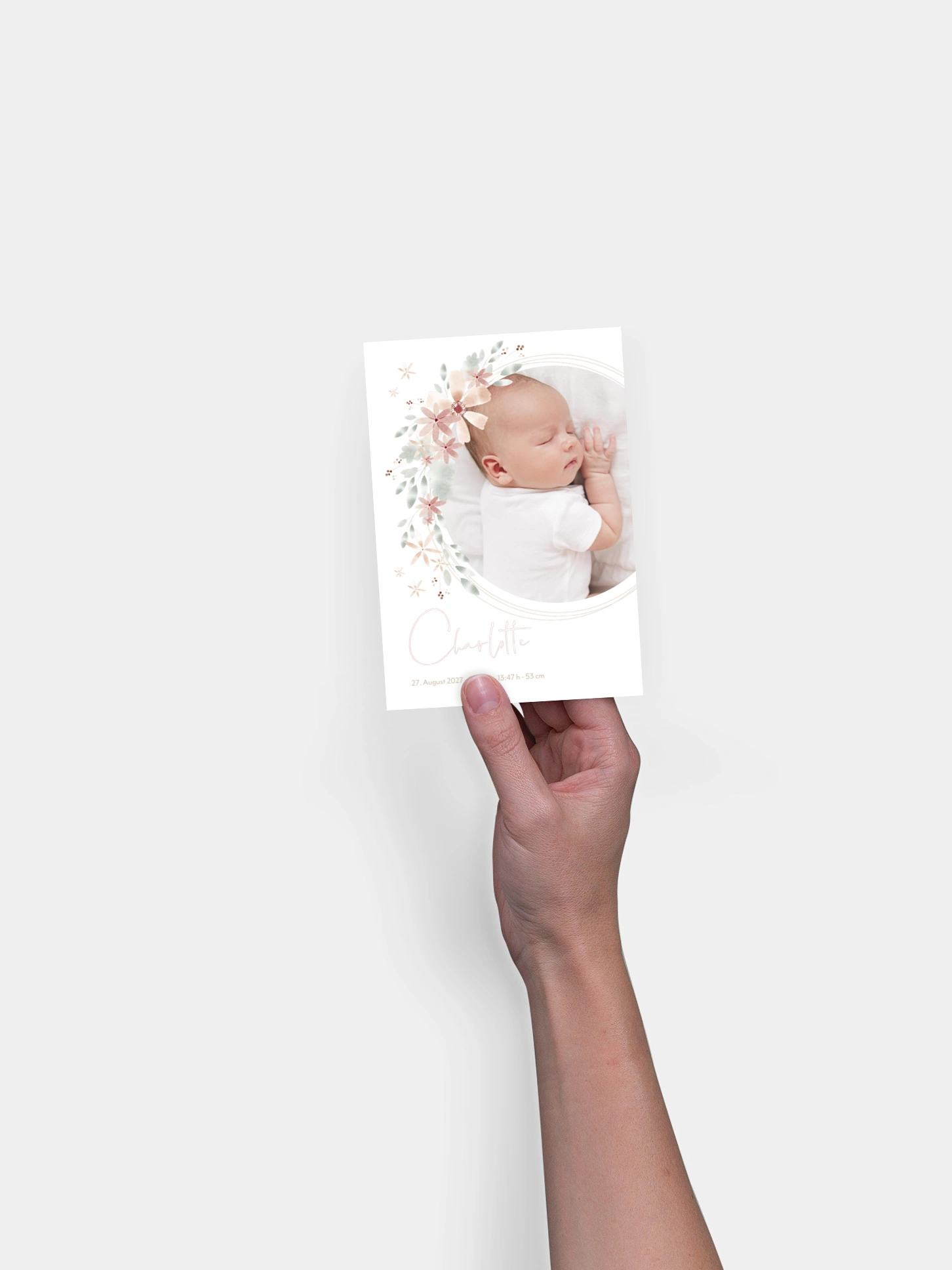 Geburtskarte Blumenbaby