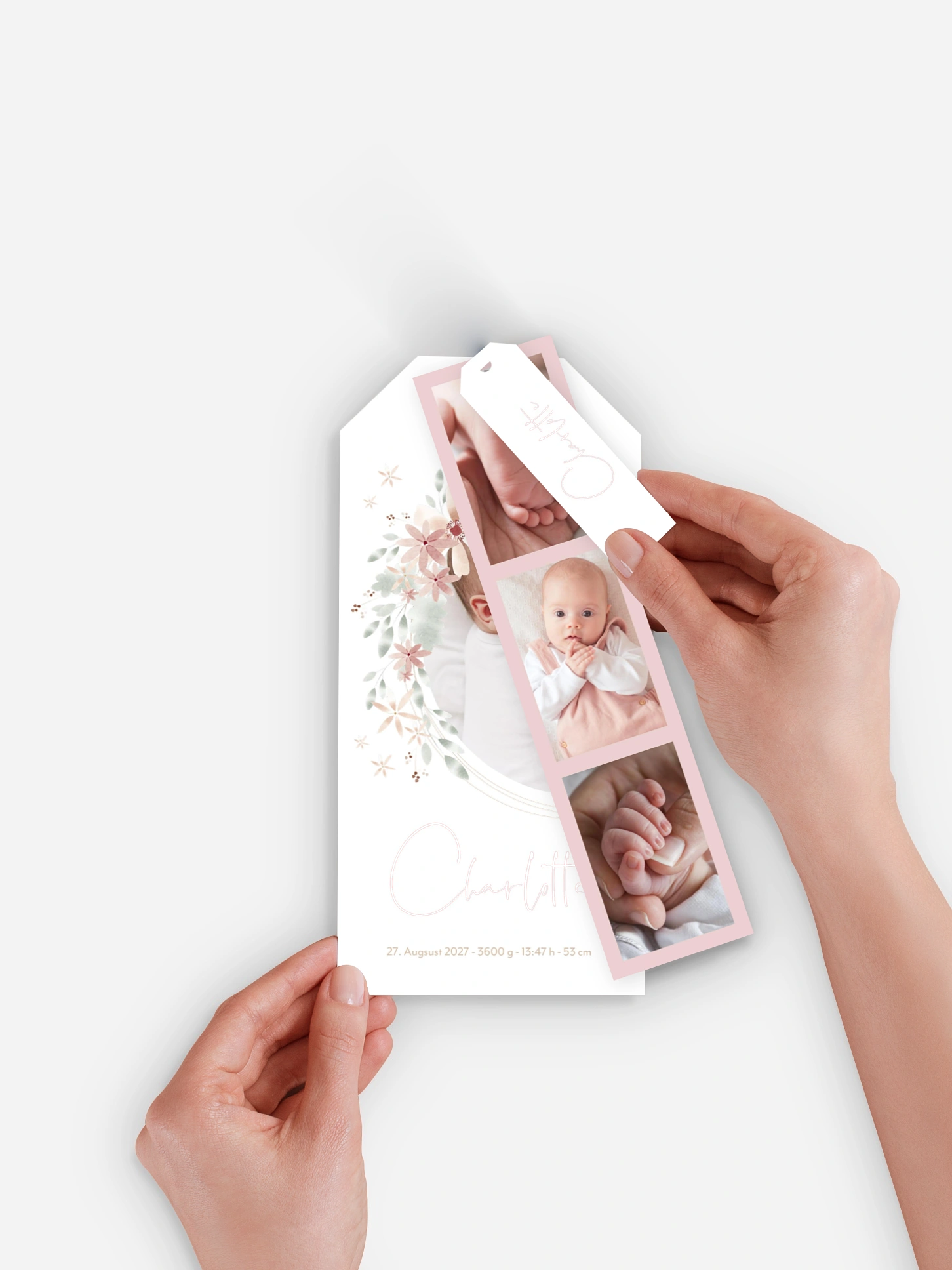 Geburtskarte Blumenbaby