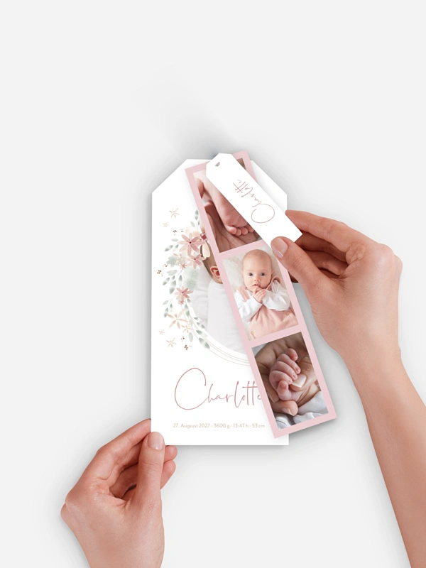 Geburtskarte Blumenbaby