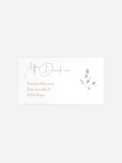 Empfängeraufkleber Geburt Blumenbaby