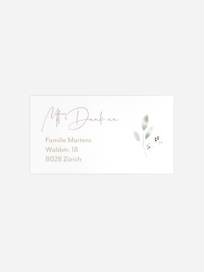 Empfängeraufkleber Taufe Blumenbaby