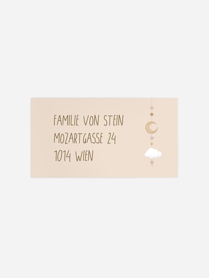 Empfängeraufkleber Geburt Gute Nacht