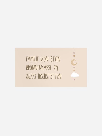 Empfängeraufkleber Geburt Gute Nacht