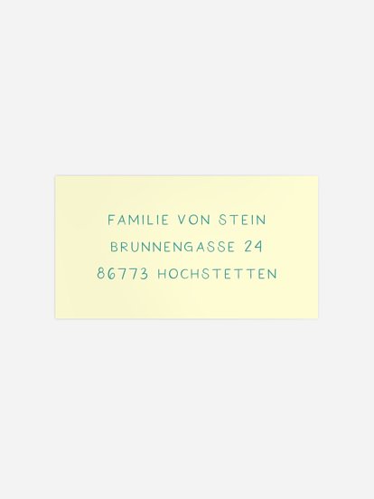 Empfängeraufkleber Geburt Heiterkeit