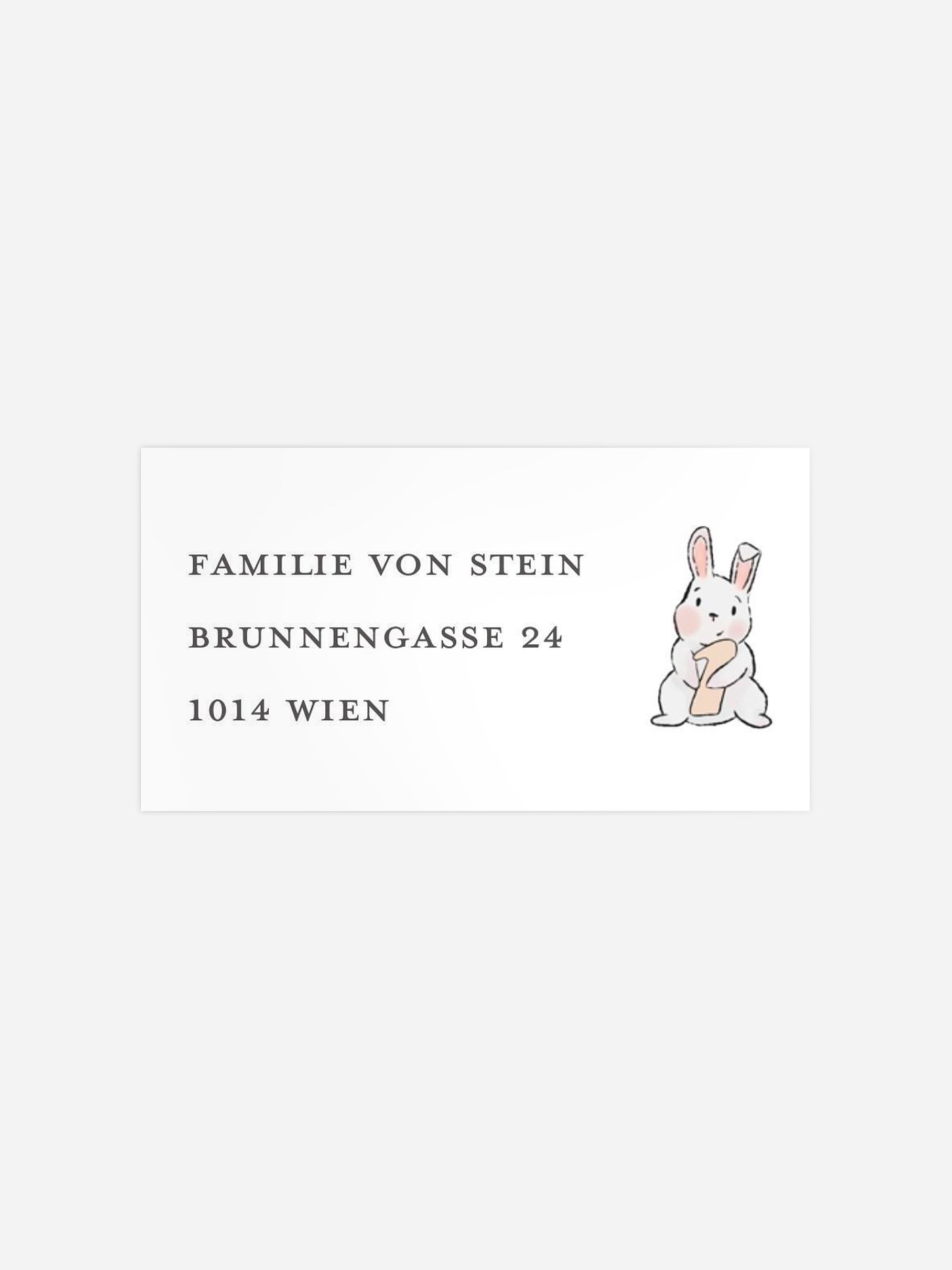 Empfängeraufkleber Geburtstag Häschen Mobile