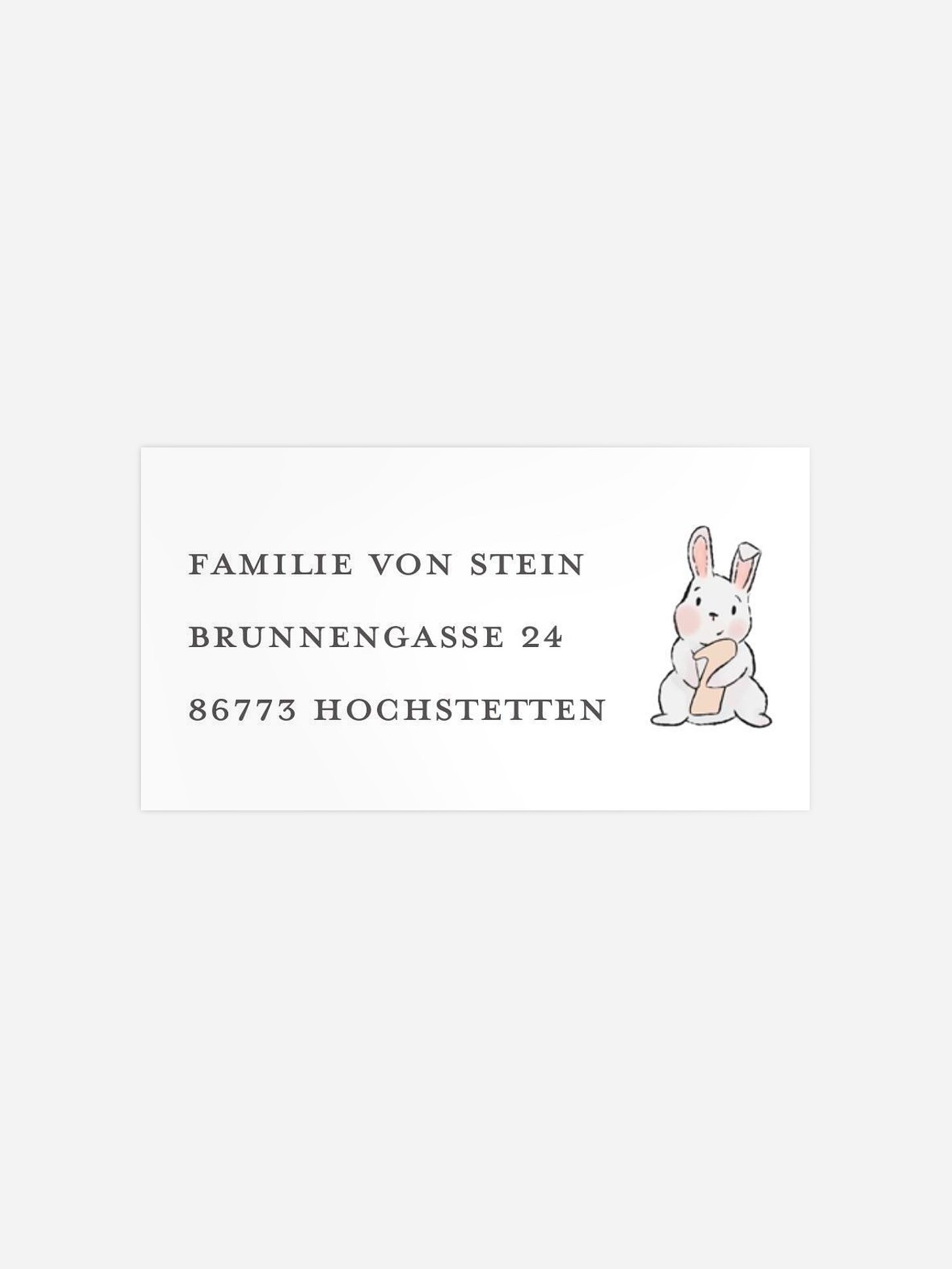 Empfängeraufkleber Geburtstag Häschen Mobile