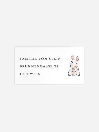 Empfängeraufkleber Geburtstag Häschen Mobile