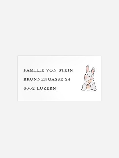 Empfängeraufkleber Geburtstag Häschen Mobile