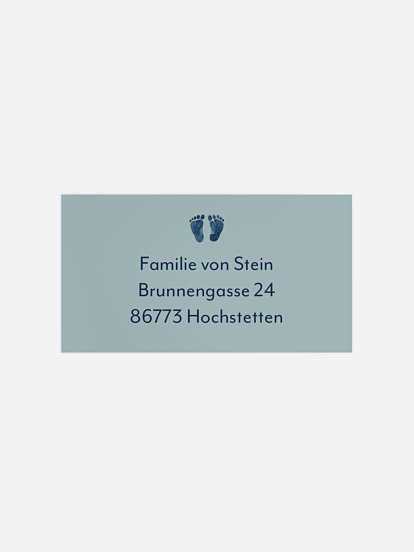 Empfängeraufkleber Geburt Füsschen