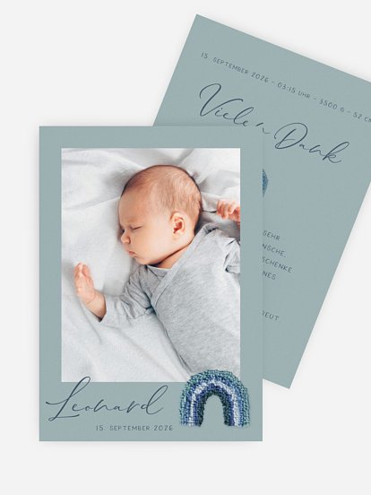 Geburtskarte Cute Rainbow