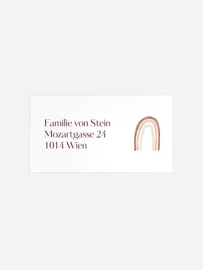 Empfängeraufkleber Geburt Light Rainbow