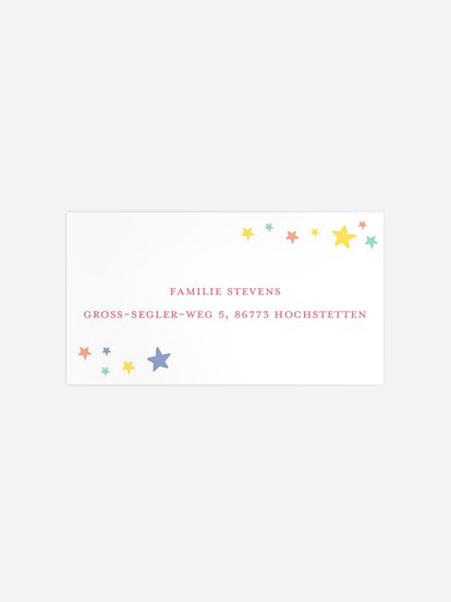 Empfängeraufkleber Geburt Sparkle Rainbow