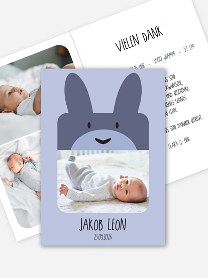 Geburtskarte Cute Face