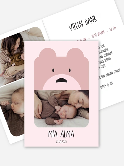 Geburtskarte Cute Face