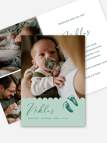 Geburtskarte Tiny Feet