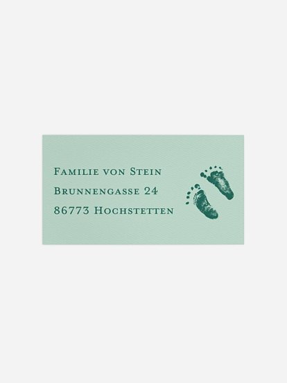 Empfängeraufkleber Geburt Tiny Feet