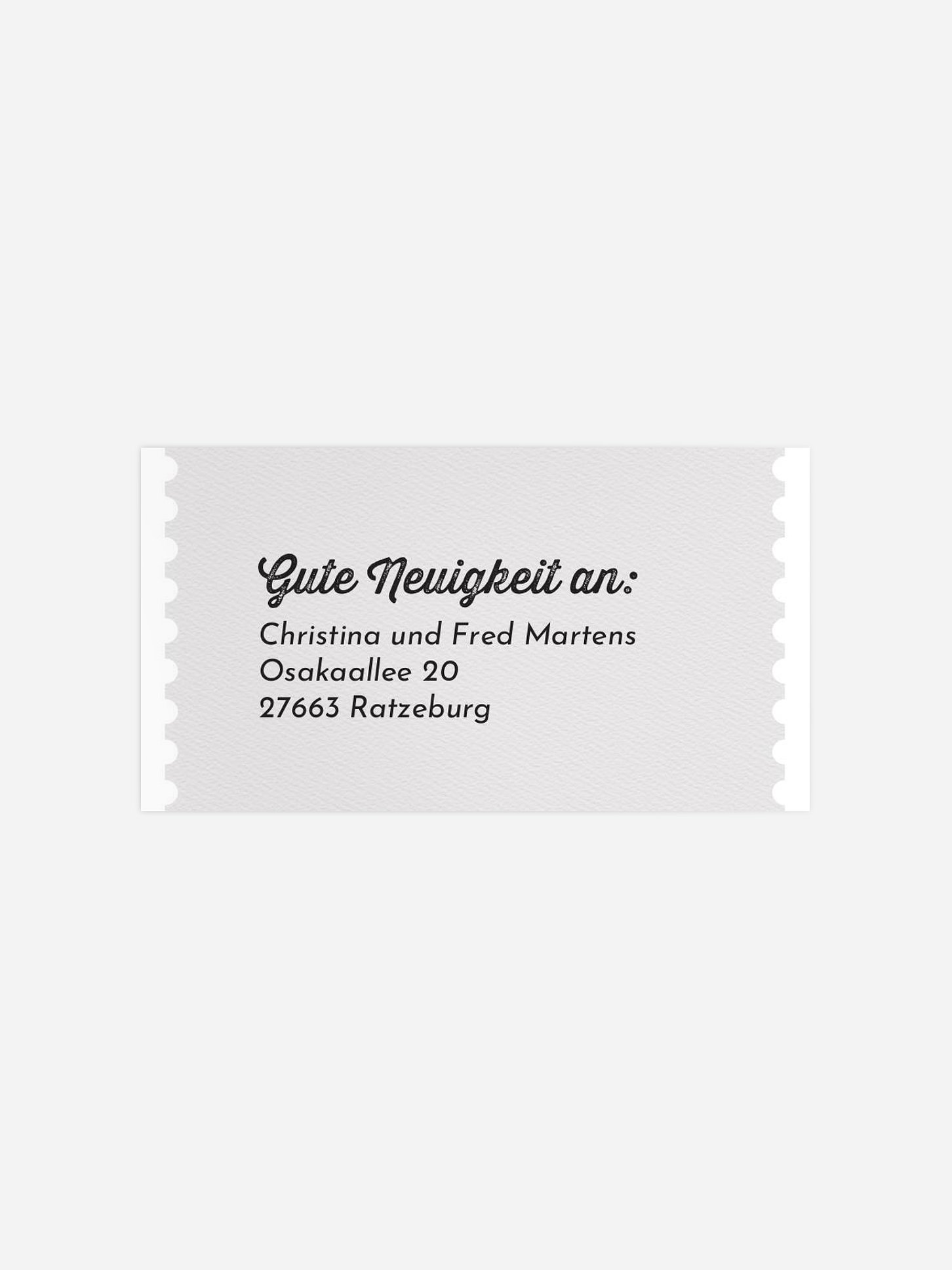 Empfängeraufkleber Geburt Storchenpost
