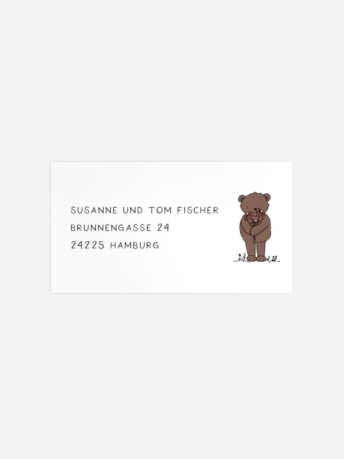 Empfängeraufkleber Geburt Kuschelbär