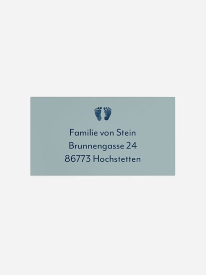 Empfängeraufkleber Geburt Kleine Füsschen