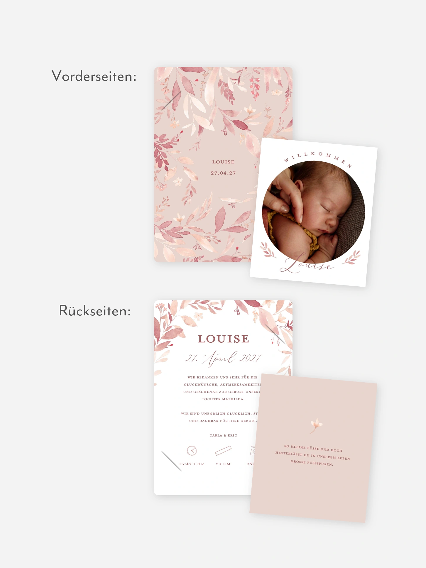 Geburtskarte Little Flower