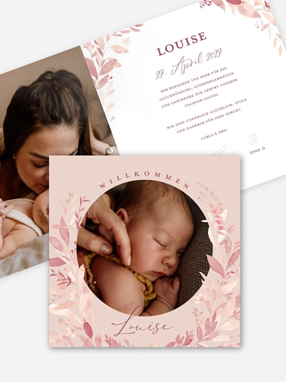 Geburtskarte Little Flower