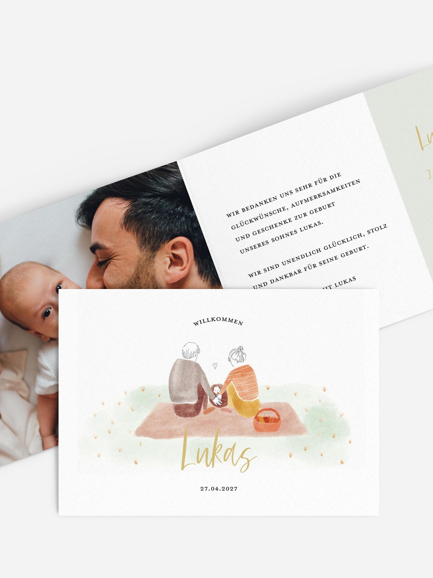 Geburtskarte Glückliche Familie