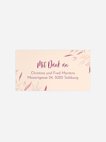 Empfängeraufkleber Geburt Blumige Liebe