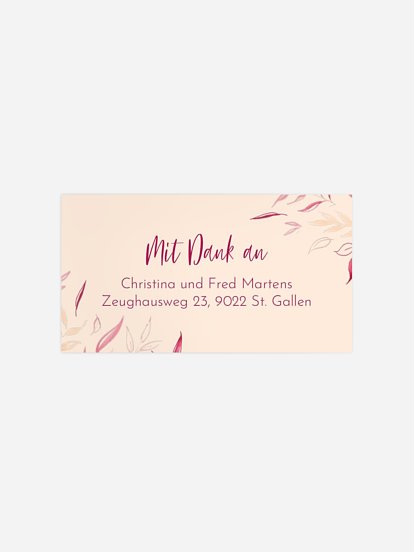 Empfängeraufkleber Geburt Blumige Liebe