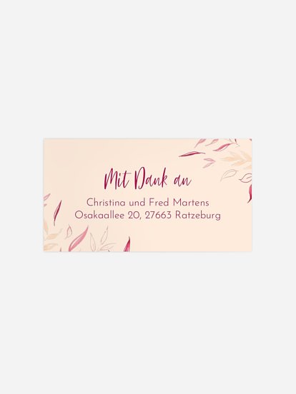 Empfängeraufkleber Geburt Blumige Liebe