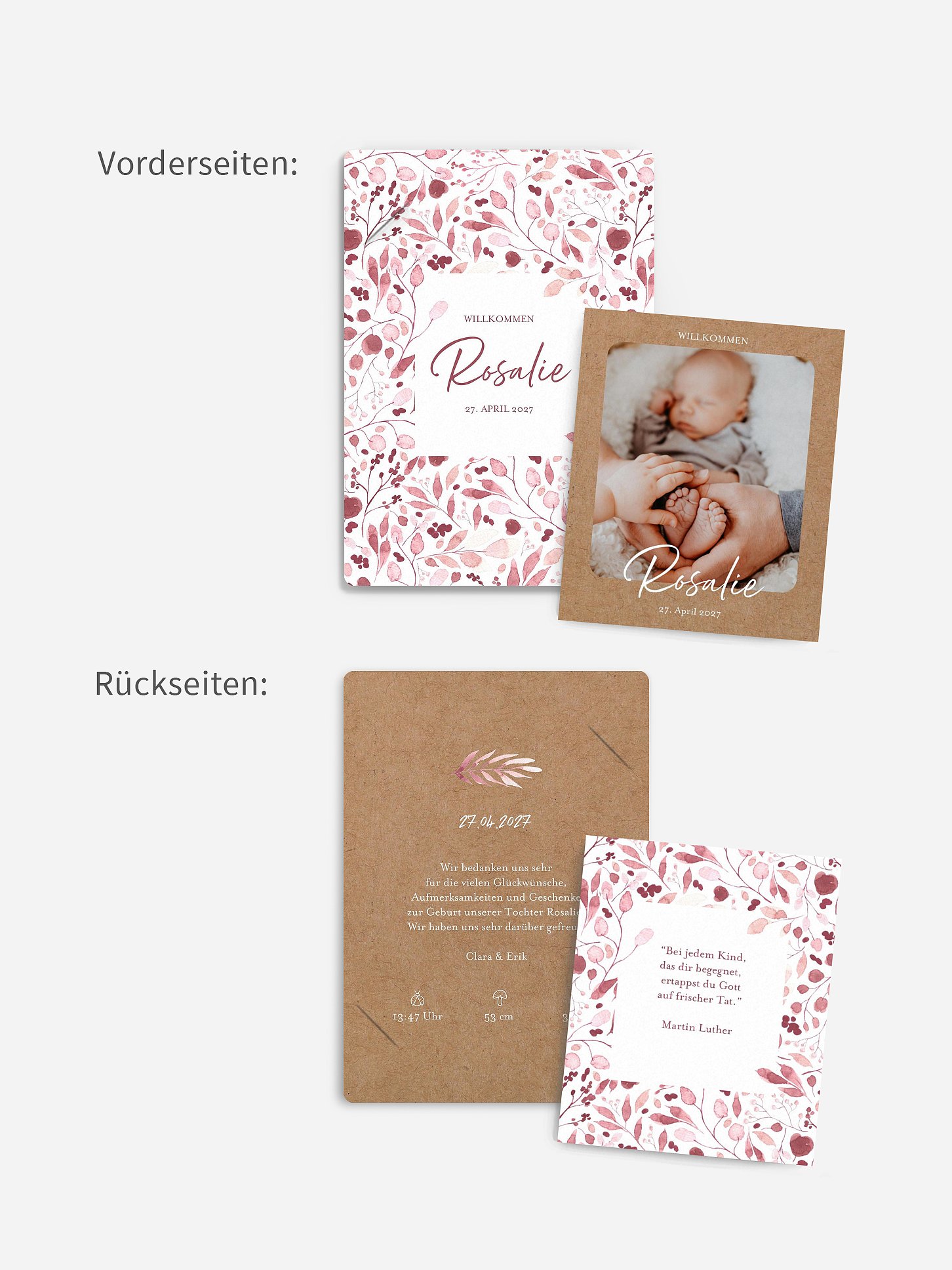 Geburtskarte Blumensymphonie