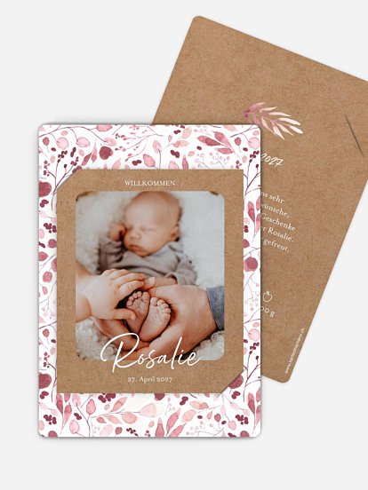 Geburtskarte Blumensymphonie