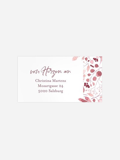 Empfängeraufkleber Geburt Blumensymphonie