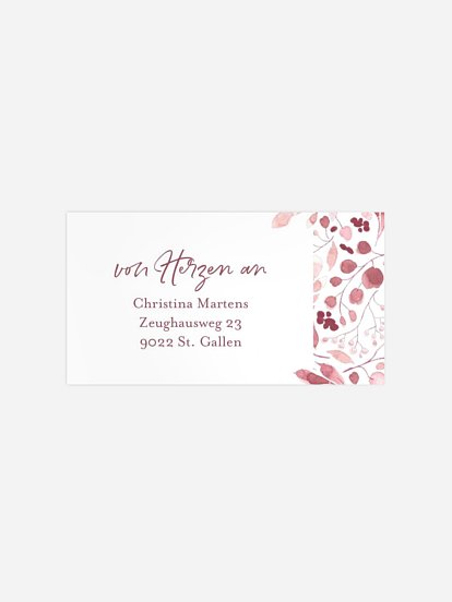 Empfängeraufkleber Geburt Blumensymphonie