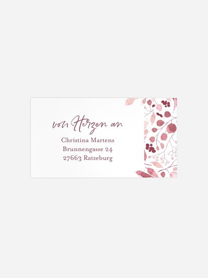 Empfängeraufkleber Geburt Blumensymphonie